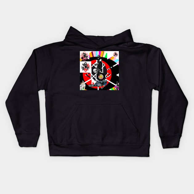 crazy bmx popart Kids Hoodie by rickylabellevie